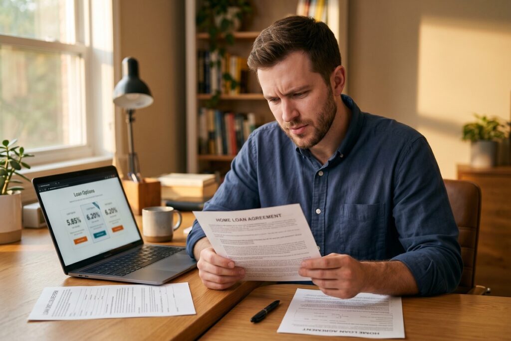 Side-by-side comparison of APR and interest rate figures on an online loan application screen