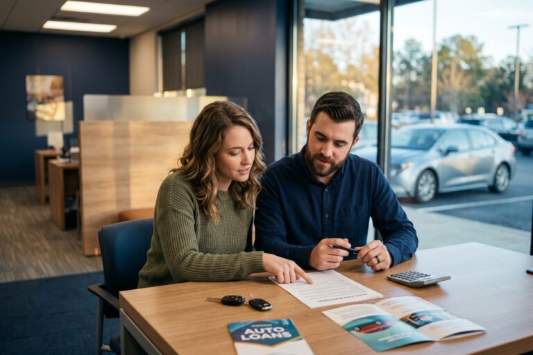 Side-by-side comparison of dealer financing vs credit union auto loan options
