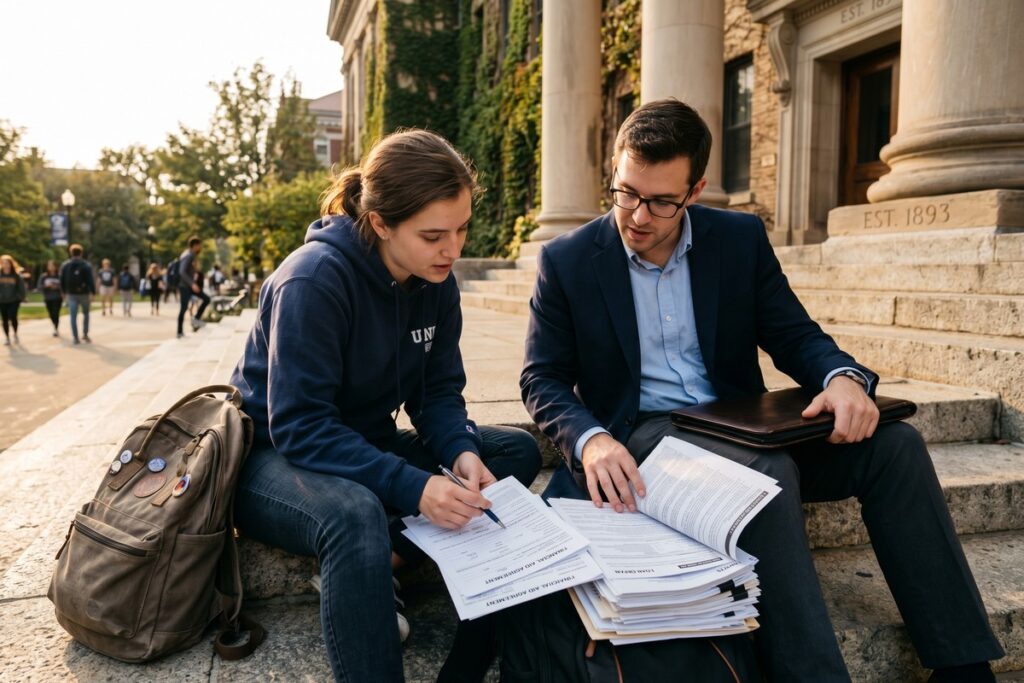 Graduate and undergraduate students comparing federal student loan borrowing limits side by side