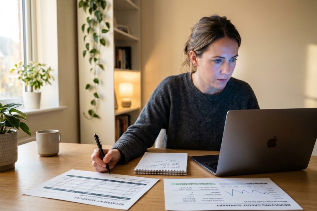 Side-by-side comparison chart of online installment loan versus line of credit costs and repayment structures
