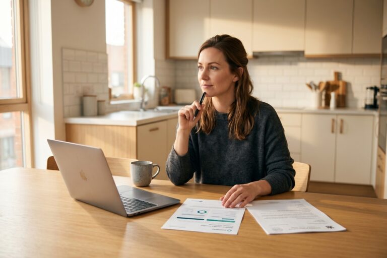 Person comparing online lender vs credit union options on a laptop for a personal loan