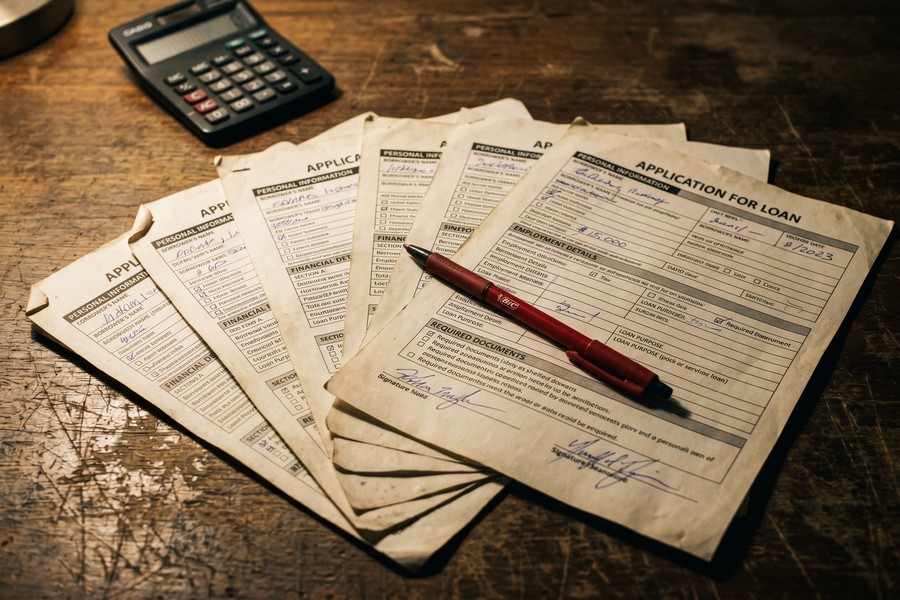 Close-up of a smartphone screen showing an online personal loan application approval notification