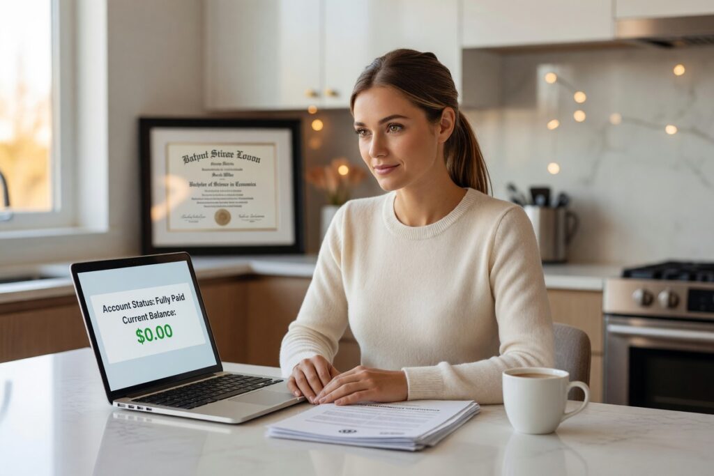Student reviewing updated loan forgiveness program guidelines in 2026