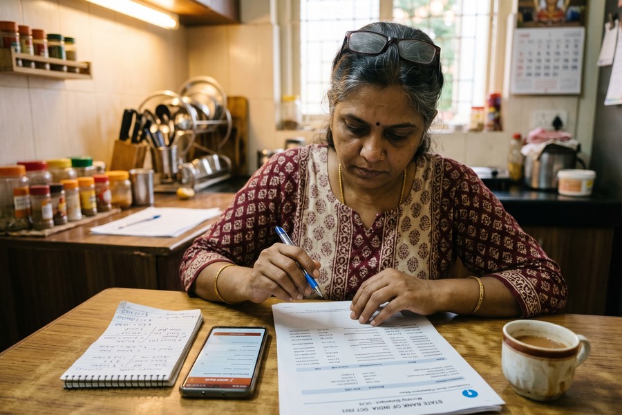 International student reviewing home-country bank loan documents and US lender offers side by side