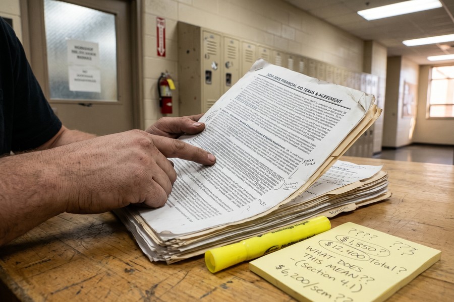 Infographic showing federal Title IV eligibility checklist for vocational school programs